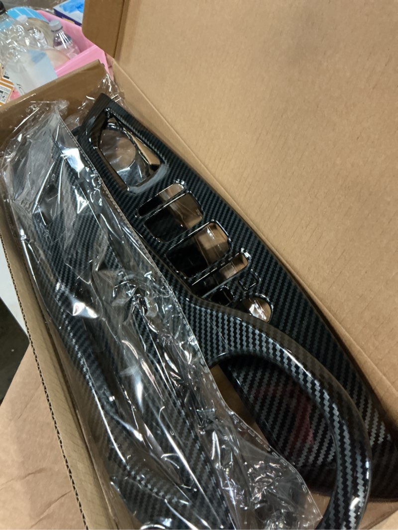 Condition photo showing New/Like New for korlot carbon fiber 4-door window lift trim switch panel cover trim for hyundai santa cruz 2022-2024