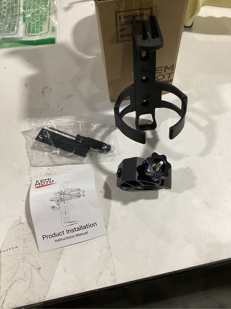 Condition photo showing Good Condition for KEMIMOTO ATV Cup Holder Motorcycle Bottle Holder Universal Drink Holder with 0.6-1.56in Metal Clamp for 20oz Bottle for Bike Boat, Stroller, Walker, Wheelchair, Scooter, Golf Cart