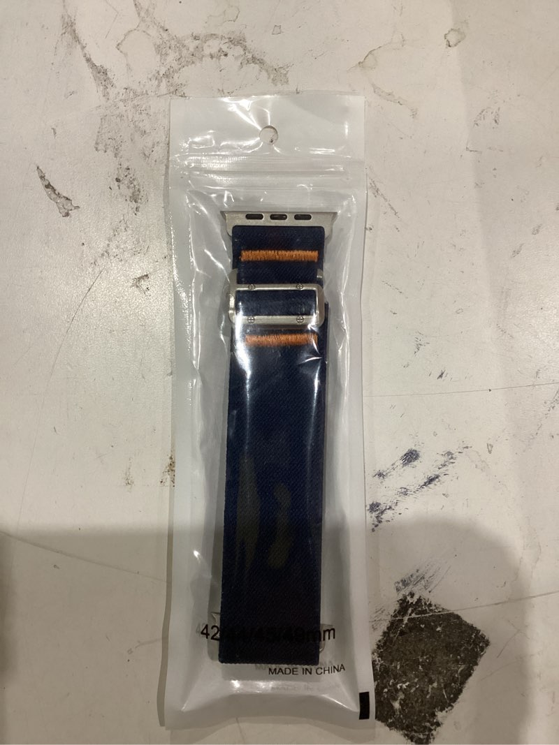 Condition photo showing Good Condition for Sport Band Compatible with Apple Watch Ultra 3/2/1 Band 49mm 46mm 45mm 44mm 42mm 41mm 40mm 38mm Men Women, Stretchy Nylon Loop Strap with G-Hook for iWatch Series Ultra 11 10 SE 9 8 7 6 5 4 3 Navy Blue 42mm(Series 3)/49mm/46mm/45mm/44mm
