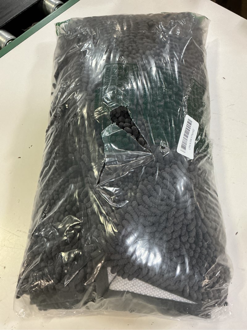 Condition photo showing Good Condition for olanly bathroom rugs 59x20, extra soft absorbent chenille bath rugs, rubber backing quick dry, machine washable bath mats for bathroom floor, tub and shower, home decor accessories, dark grey 59" x 20" dark grey