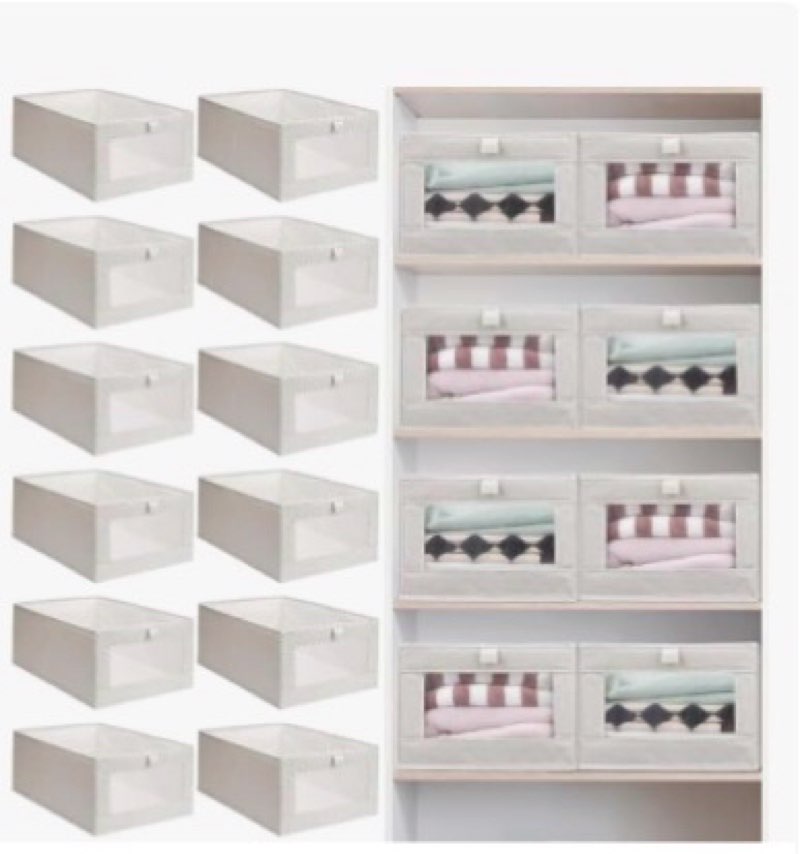 linen closet organizers and storage, 12 pack closet storage bins linen closet baskets for closet org