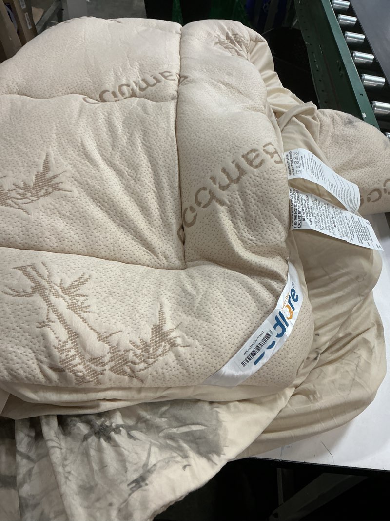 Condition photo showing As Is for BEDLORE Full Size Mattress Topper Viscose Derived from Bamboo, Thick Pillow Top Mattress Pad with Stretchable Pockets for 6"-15" Mattress, Breathable Mattress Topper for Back Pain Relief(Beige) 3 Beige Full