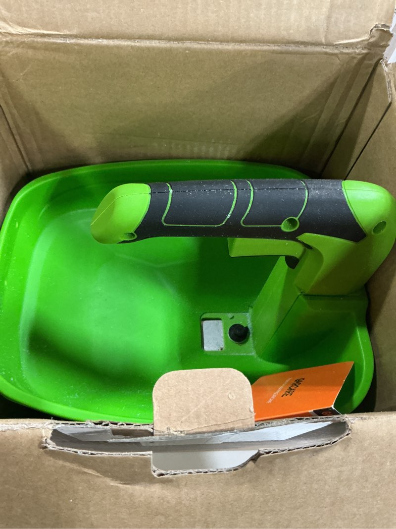 Condition photo showing As Is for GARCARE 7.2V Rechargeable Seed Spreader-Power Spreader for Grass Seed Fertilizer Rock Salt and Ice,2000mAh Built-in Lithium Battery with USB Charging Cable