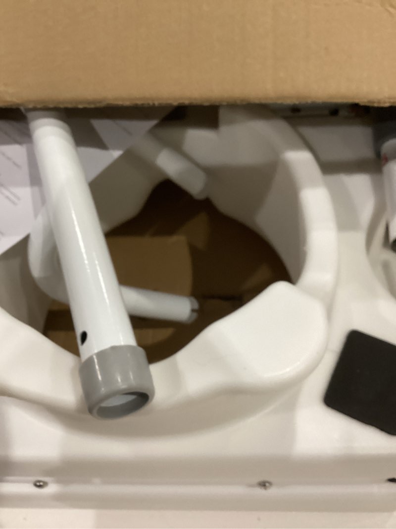 Condition photo showing As Is for wehwupe raised toilet seat with handles for elderly - toilet seat risers for seniors with adjustable padded arms - elevated toilet safety seat for standard or elongated commode