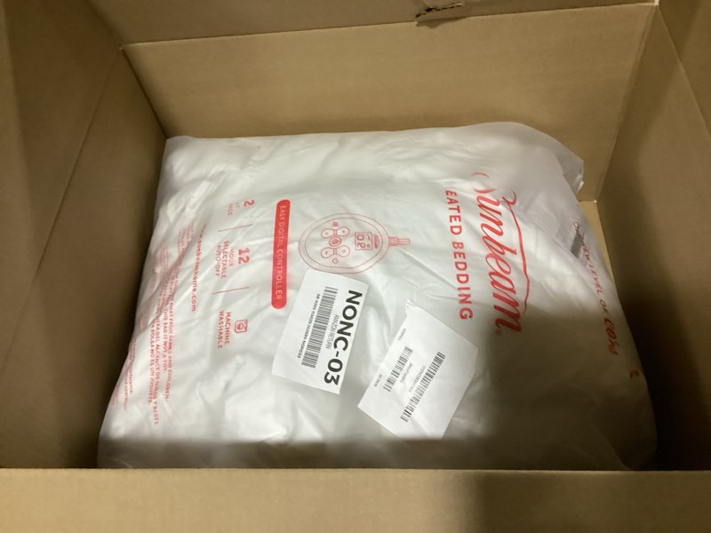 Condition photo showing Good Condition for Sunbeam Electric Restful Quilted Heated Mattress Pad Queen 80" x 60" 12 Heat Settings 12-Hour Auto Shut-Off Extra-Cozy Fabric Deep Pocket Fit Machine Washable White Quilted Vertical Queen