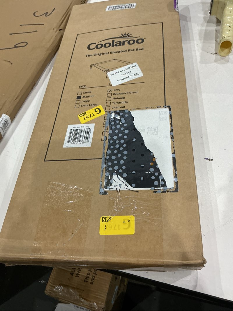 Condition photo showing Good Condition for coolaroo original elevated dog bed - breathable off-the-ground pet bed with cooling fabric, joint relief & moisture-resistant fabric, 100% recyclable, easy clean, grey, medium medium dog bed grey