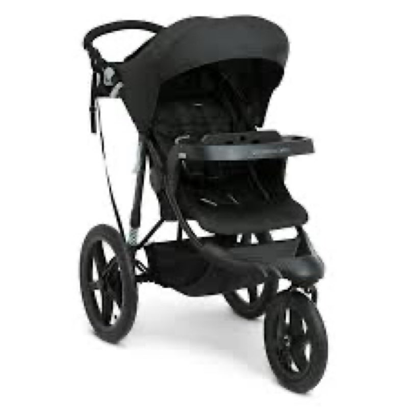 Delta Children Apollo Jogging Stroller - Shock Absorbing Frame with Large Canopy & Recline - Car Sea