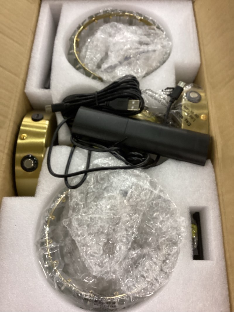 HONGREN Crystal Battery Operated Wall Sconces Set of Two Gold Rechargeable Wall Sconces with Remote 