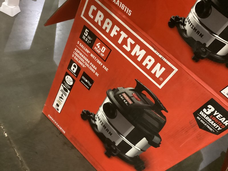 Condition photo showing As Is for Wet dry vac