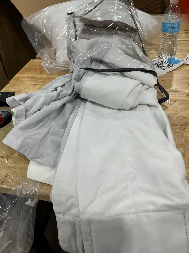 Condition photo showing Good Condition for off white pinch pleated 100% blackout curtains 102 inches long linen blend window curtains 102 inch for bedroom living room darkening thermal insulated back tab pinch pleat dual layer drapes ivory beige white 40"w x 102"l (pack of 2)