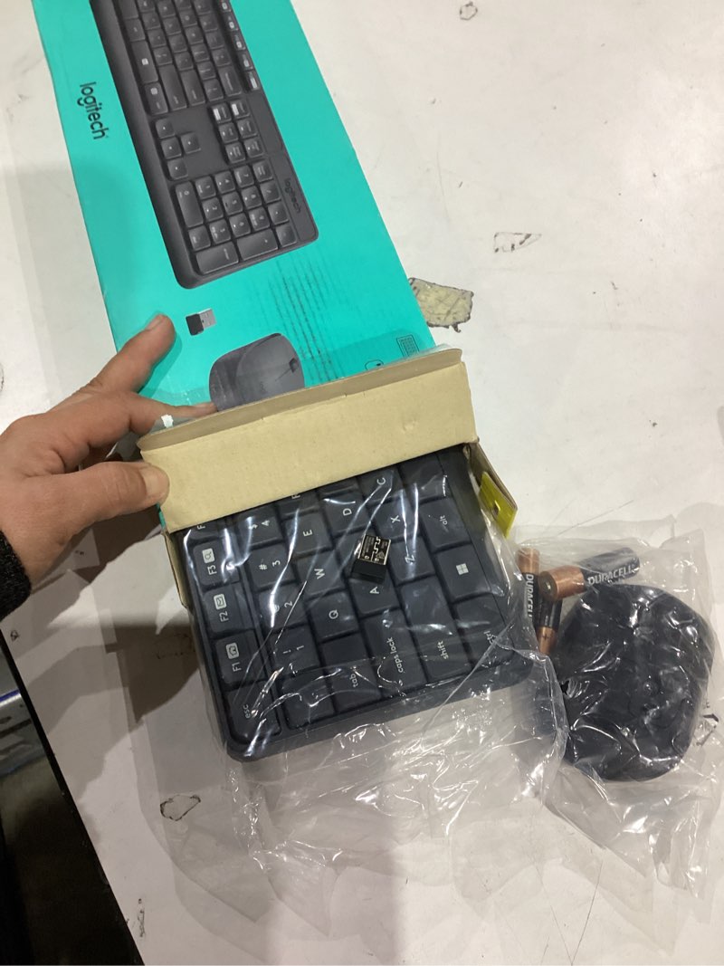 Condition photo showing Good Condition for Logitech MK235 Wireless Keyboard and Mouse Combo for Windows, 2.4 GHz Wireless Unifying USB Receiver, 15 FN Keys, Long Battery Life, Compatible with PC, Laptop