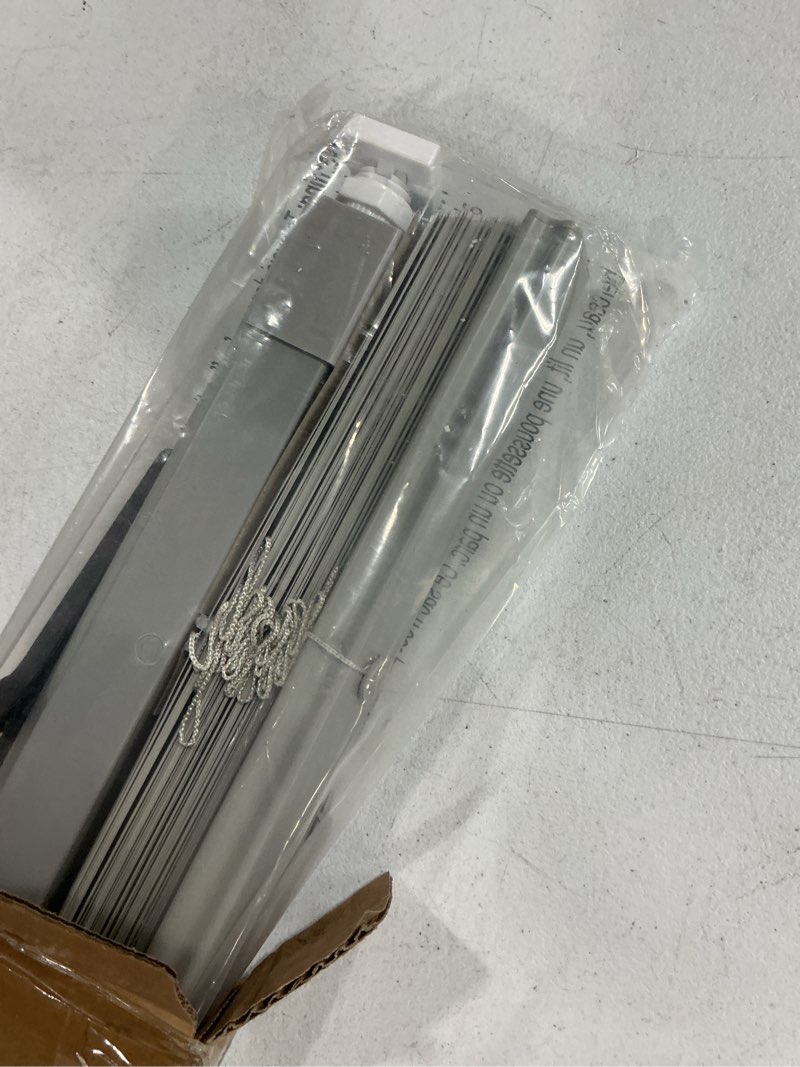 Condition photo showing Good Condition for lazblinds no tools no drill 1" vinyl mini blinds, cordless blinds for windows, light filtering horizontal window blinds & shades, 35" w x 48" h, grey cordless-grey 35" w × 48" h