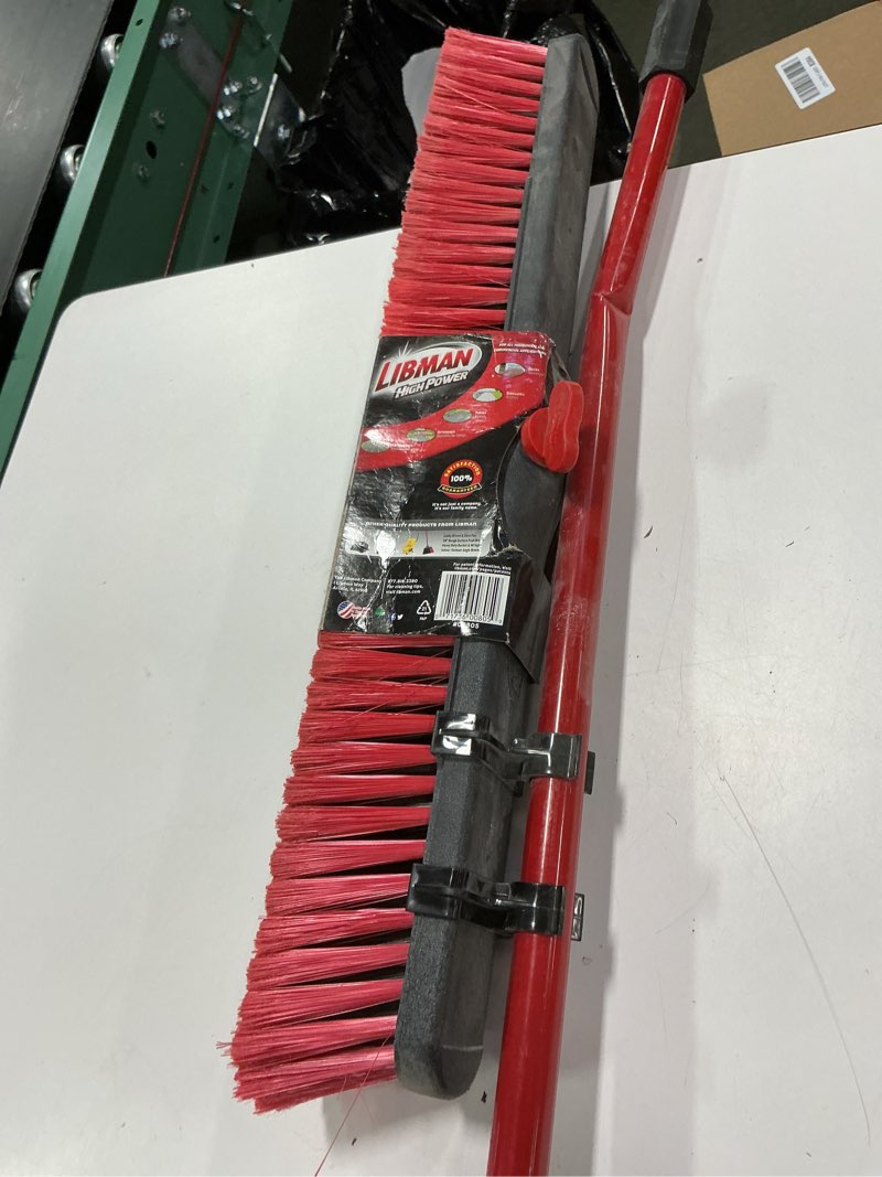 Condition photo showing As Is for      Libman Libman 24-Inch High Power Push Broom with Squeegee and Steel Handle