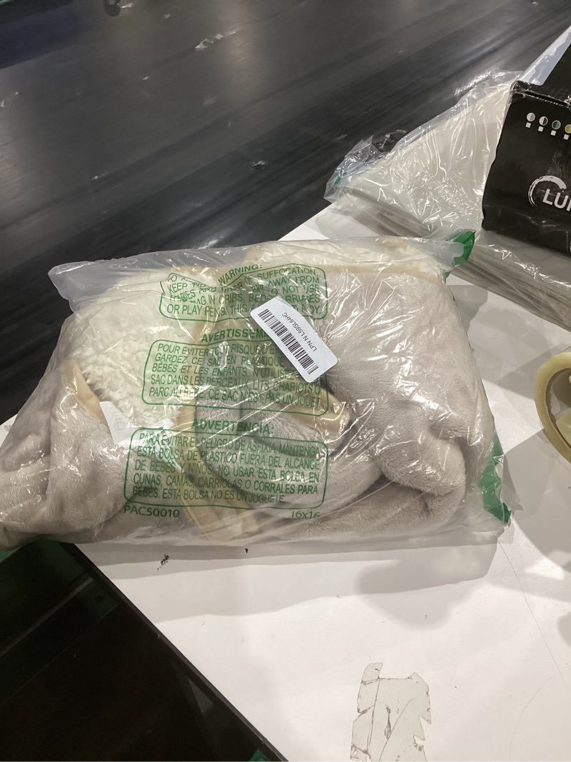 Condition photo showing Good Condition for Luciphia Waterproof Pet Blanket, Liquid Pee Proof Dog Blanket for Sofa Bed Couch, Reversible Sherpa Fleece Furniture Protector Cover for Small Medium Large Dogs Cats, Khaki+Beige Small?40" x 28"? S (40" x28") Khaki+beige