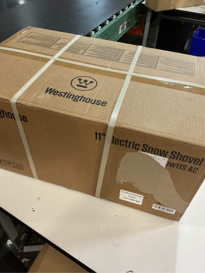 Condition photo showing New/Like New for westinghouse wsnow11s ac corded electric snow shovel, 11-inches wide with 20 ft. throwing distance, plows 300 lbs/min for driveway/steps/sidewalk/porch 11 inch