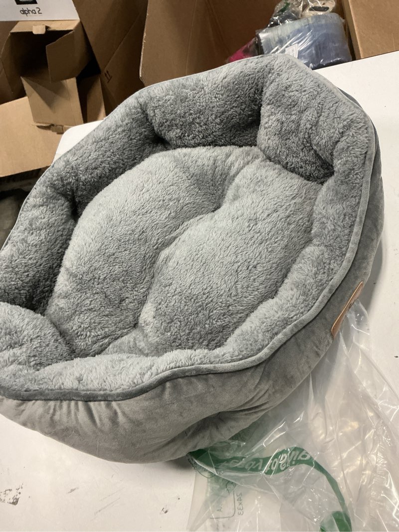 Condition photo showing Good Condition for asvin small dog bed for small dogs, cat beds for indoor cats, pet bed for puppy and kitty, extra soft & machine washable with anti-slip & water-resistant oxford bottom, grey small (pack of 1) grey