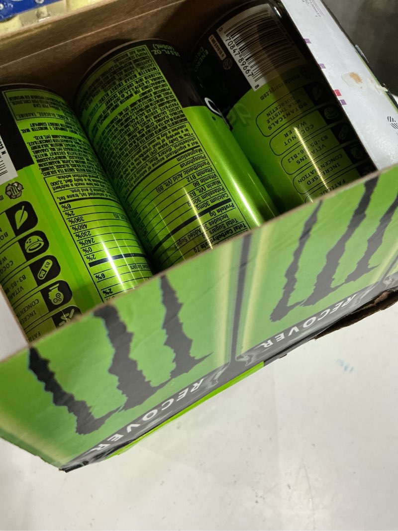 Condition photo showing New/Like New for (expiration unknown) monster energy rehab green tea + energy, energy iced tea, energy drink 15.5 ounce (pack of 15)