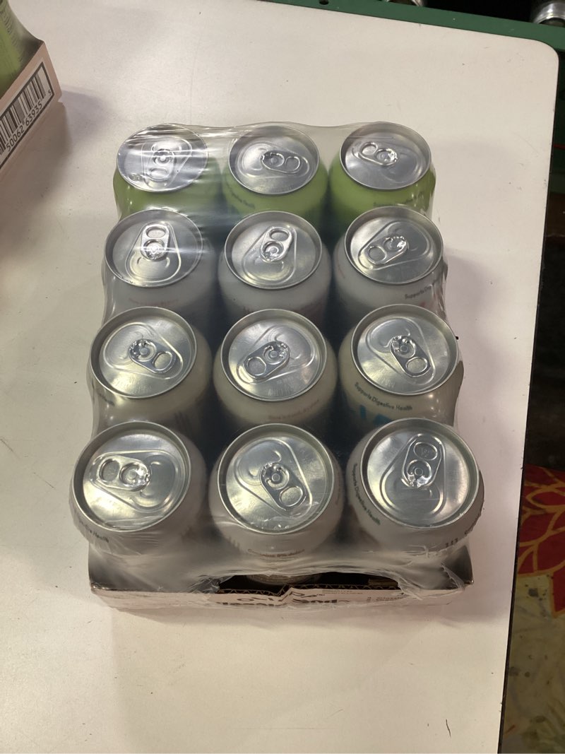 Condition photo showing New/Like New for OLIPOP Prebiotic Soda Pop, Classic Soda Variety, Pantry Pack Packed with Prebiotics, Fiber, and Botanicals, Gluten Free, Vegan, GMO Free, 12oz (12-Cans)