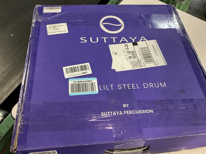 Condition photo showing Good Condition for 9-note steelpan (steel drum) with stand - educational musical instrument for beginners and hobbyists by suttaya