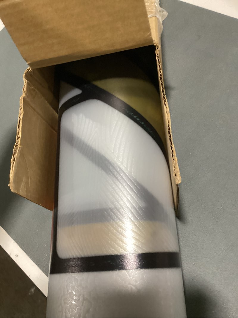 Condition photo showing Good Condition for original hand drawn faux stained glass window film, double-sided privacy static film, boho geometry patterns inspired by hollyhock house peep proof 22.83"x114.17" desert boho, peep proof 22.83"x114.17"