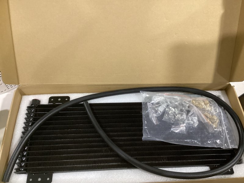Condition photo showing New/Like New for 40k transmission oil cooler lpd47391 compatible with tru cool heavy duty 40,000 gvw max - low pressure drop trans cooler silver