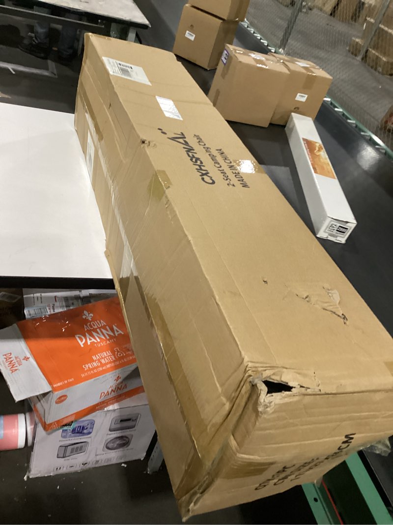 Condition photo showing New/Like New for Outdoor Folding Camping Chair-Oversize Camping Chairs for Adults,Support 400lbs with Pillows & Cup Holders & Cooler Bags - Heavy Duty Collapsible Chairs for Sports Garden Beach Fishin(Blackgray) One Seat Grey+black