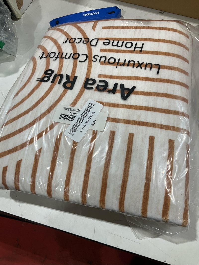 Condition photo showing Good Condition for royhome modern rug 2x6 runners for hallways, abstract kitchen runner rugs non slip bath runners, rainbow washable runner rug for bedroom, soft long rugs for entryway bathroom laundry dorm, orange orange 2' x 6' (rectangular)