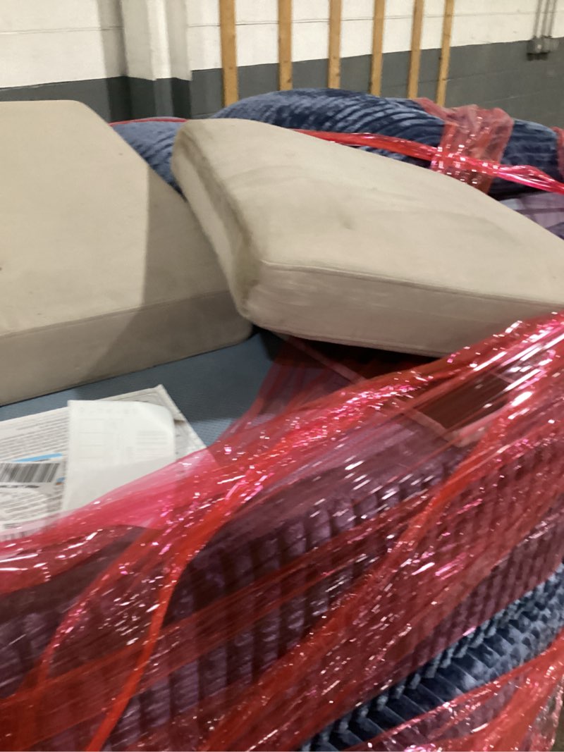 Condition photo showing Good Condition for 132" U Shaped Couch, Modular Sectional Sofa with Chaise, Corduroy U Shaped Boneless Couch with Deep Seat, Upholstered Modular Cloud Sofa for Living Room, No Assembly Required, Blue Blue 131.5" x 59.45" x 25"