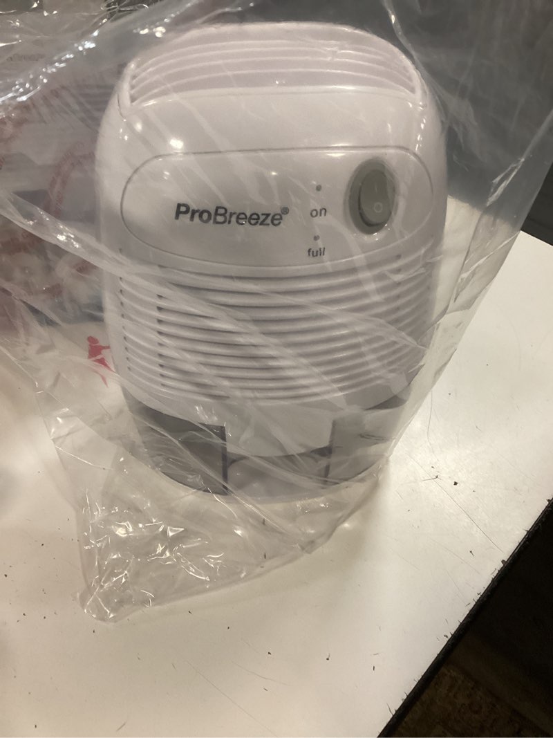 Condition photo showing Good Condition for pro breeze electric mini dehumidifier, 2200 cubic feet (250 sq ft), compact and portable for high humidity in home, kitchen, bedroom, basement, caravan, office, garage