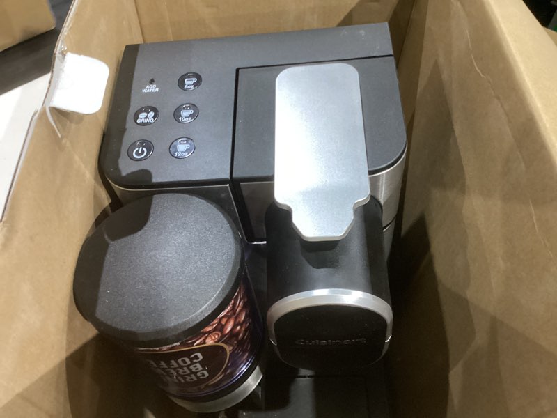 Condition photo showing Good Condition for Cuisinart Single Serve Coffee Maker + Coffee Grinder, 48-Ounce Removable Reservoir, 120 volts, Stainless Steel, DGB-2SS