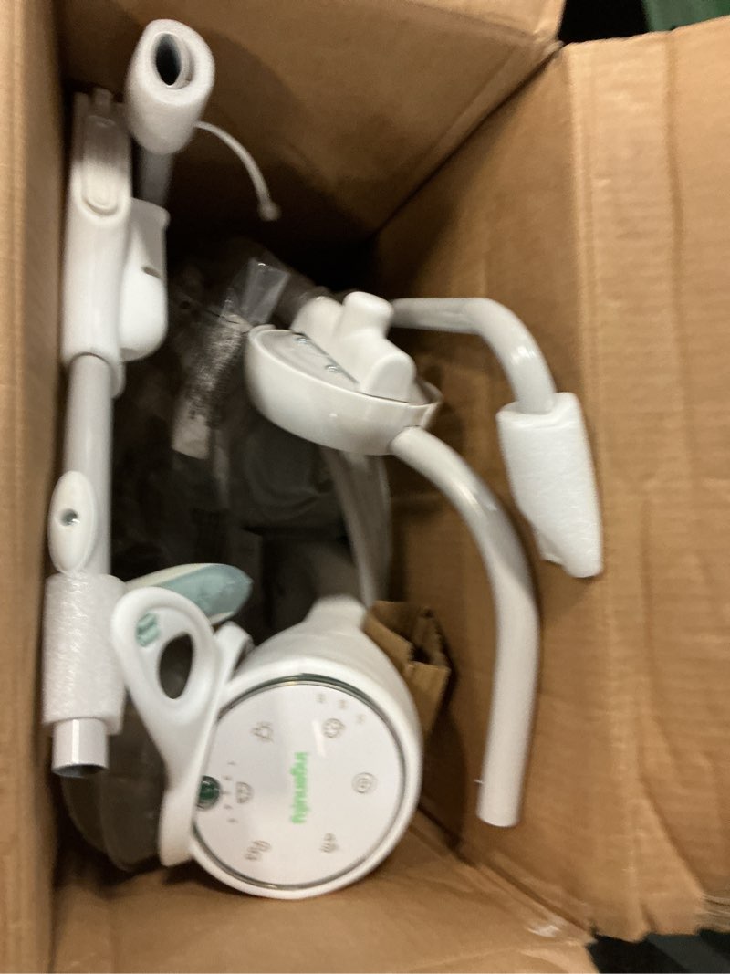 Condition photo showing New/Like New for Ingenuity InLighten 5-Speed Baby Swing - Swivel Infant Seat, 5 Point Safety Harness, Nature Sounds, Lights - Van Elephant Van The Elephant