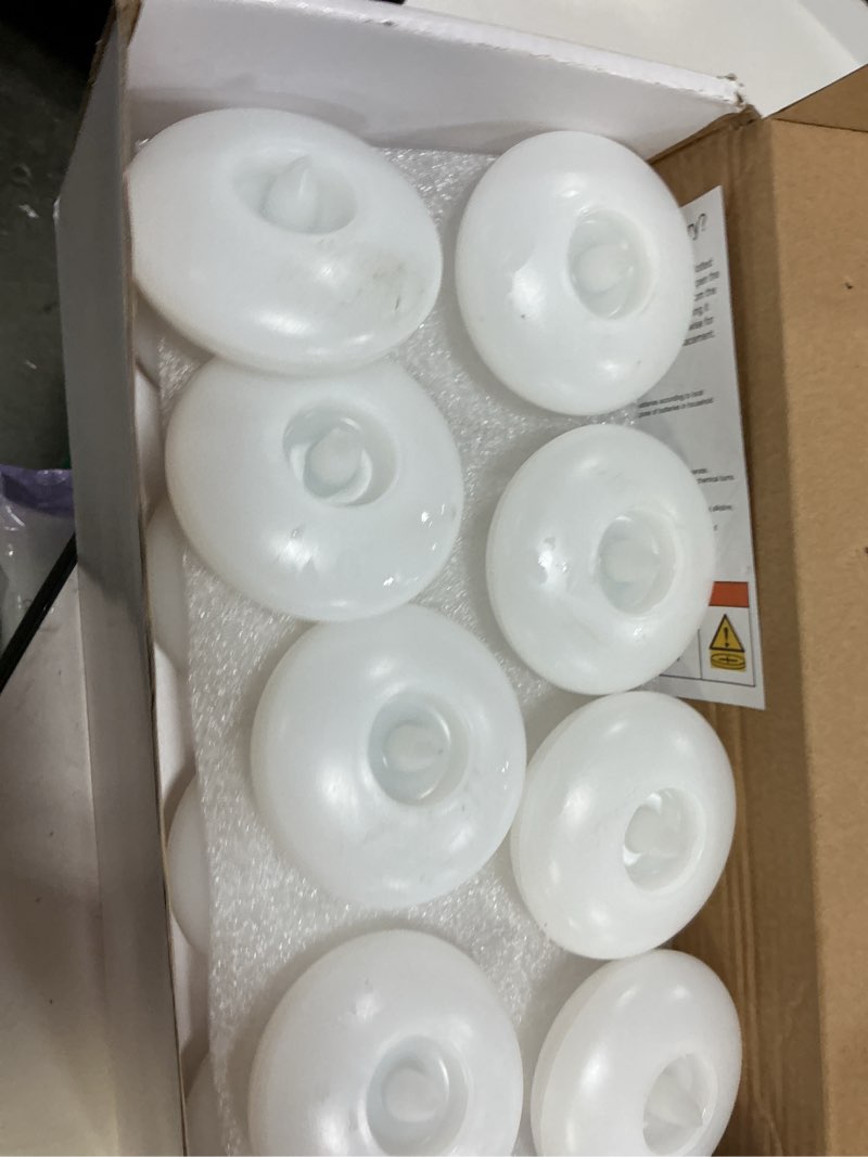Condition photo showing New/Like New for homemory 24 pack 3” flameless led floating candles, 200 hour white battery operate waterproof tealights for cylinder vases, centerpieces at wedding decor, party, pool white base 24 pack