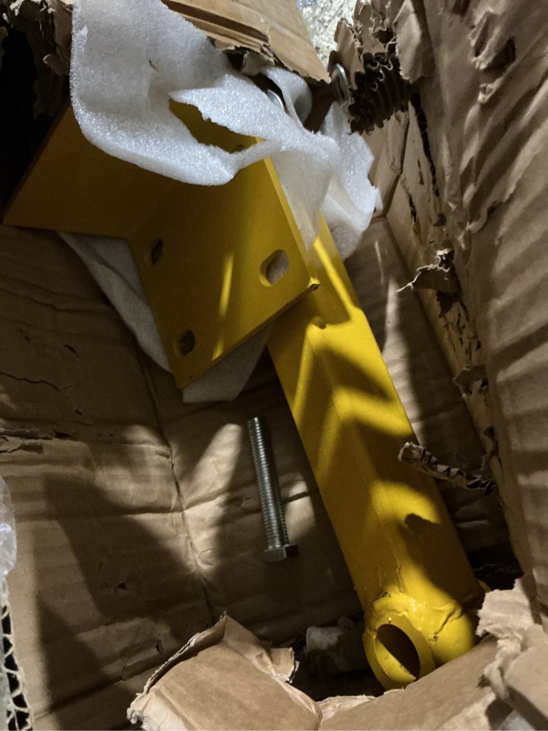 Condition photo showing As Is for doppy wall mount jib crane, heavy-duty hoist bracket carbon steel, 180° swivel scaffold lifting arm for electric hoists up to 440 lbs