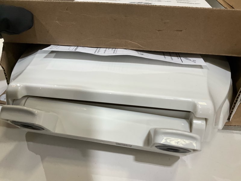 Condition photo showing As Is for KOHLER 4636-RL-0 Cachet ReadyLatch Elongated Toilet Seat Slow Close, Soft Close Toilet Seat Quiet Lid, Contoured Grip-Tight Bumpers Installation Hardware, Apartment Essentials, White White Elongated Ready Latch