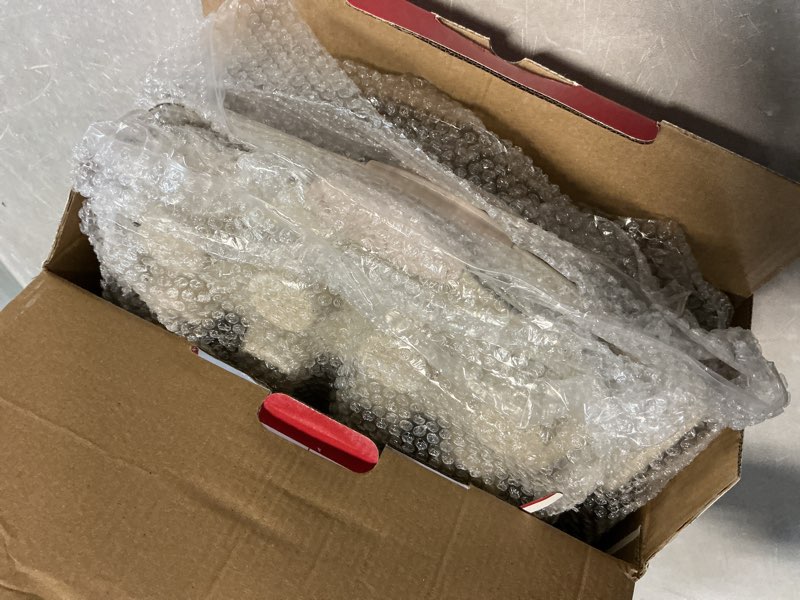 Condition photo showing New/Like New for BAKKEN Kitchen Oven Baking Pans - Nonstick Gray Coating, Carbon Steel Bakeware Set with White Silicone Handles, Commercial Restaurant Quality Pans, PFOA, PFOS, PTFE Free, Oven Safe (450° F), Set of 10 White Marble 10 Piece Set