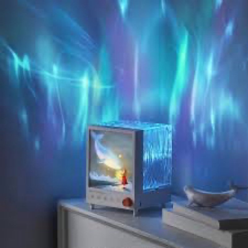Northern Lights Projector with Bluetooth Speaker, 7 Colors Ocean Wave Galaxy Projector & White Noise