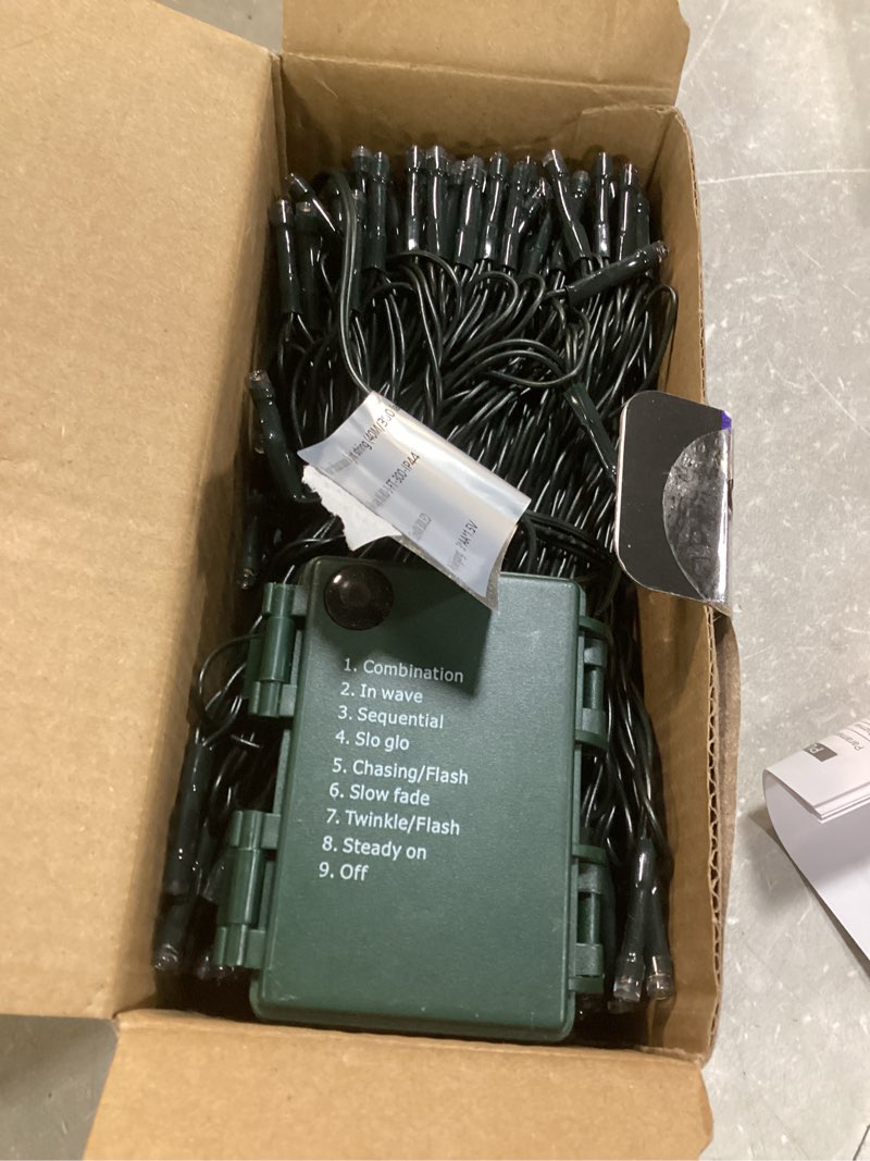 Condition photo showing Good Condition for Battery Operated Christmas Lights-132FT 300 LED 8 Modes Outdoor/Indoor Waterproof Fairy Lights, Decorative Light Strings for Wedding Party Bedroom Roof Garden Halloween Thanksgiving Holiday,Multicolor Multicolor 132ft