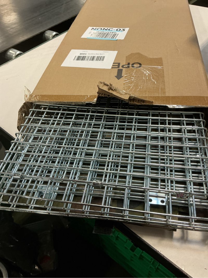 Condition photo showing New/Like New for Live Feral Cat Trap Cage with Cover, Heavy Duty Folding Animal Traps Cage for Stray Cats, Large Humane Cat Trap for Raccoon, Squirrel, Skunk, Catch and Release Trap Cage + Camouflage Cover