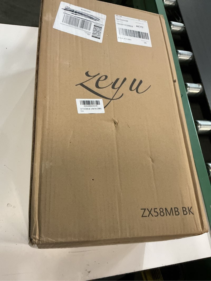 Condition photo showing New/Like New for zeyu 18 inch outside light fixture, exterior wall lighting fixture for house porch, die-cast aluminum with seeded glass, black finish, zx58mb bk black - seeded glass large - 1 pack