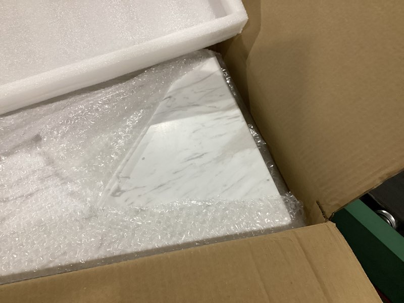 Condition photo showing New/Like New for lovdeco large marble cutting board 16"x20", 100% natural marble, heavy duty, volakas white, polished surface for pastry, cheese, serving & kitchen countertop – white with brown veining volakas white 20"l x 16"w