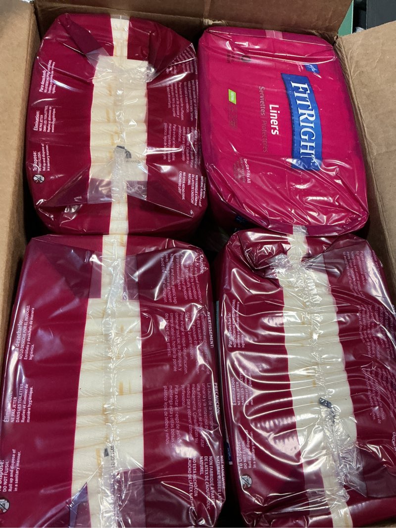 Condition photo showing New/Like New for FitRight Extra Incontinence Liners, Moderate Absorbency, 13" x 34", 20 Count (Pack of 4) One Size case of 80