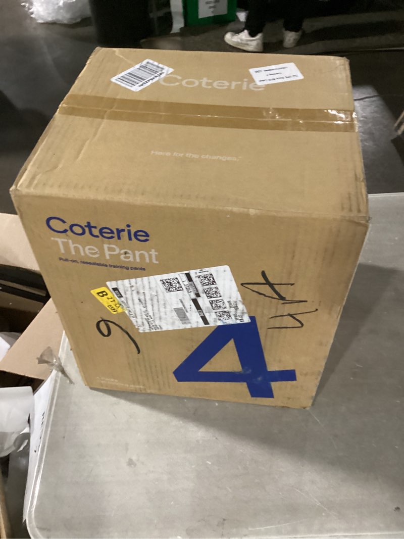 Condition photo showing New/Like New for coterie the pant, size 4, refastenable training pants for sensitive skin, hypoallergenic, super absorbent overnight leak protection, 2t/3t (20-32 lbs) 136 count size 4, 20-32 pound (136 count)