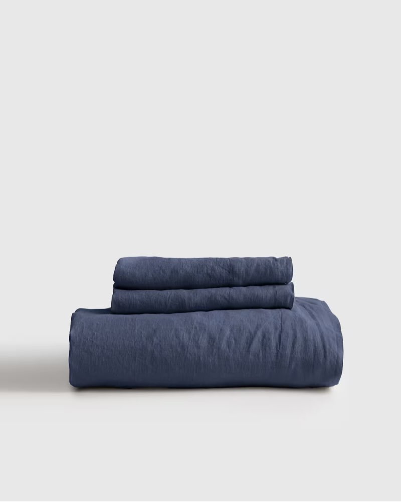 european linen fitted sheet set solid: nightfall size: king