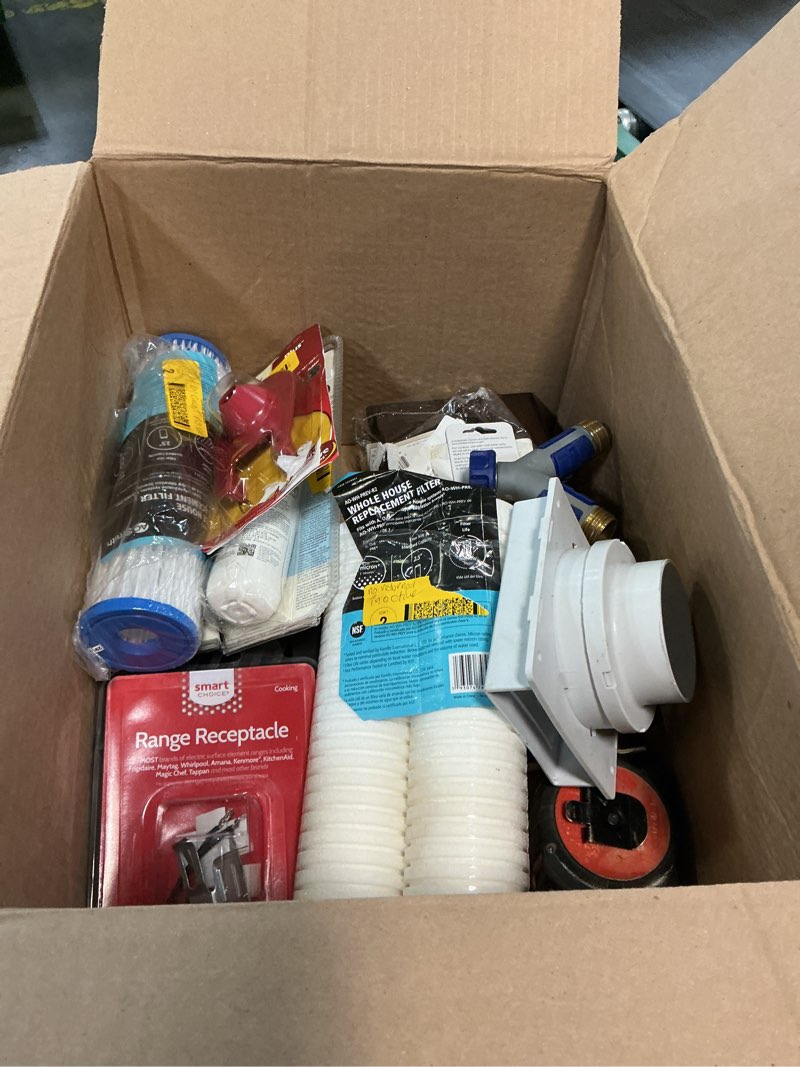 Condition photo showing As Is for assorted home improvement lot (small tools, screw, home accessories, etc.)