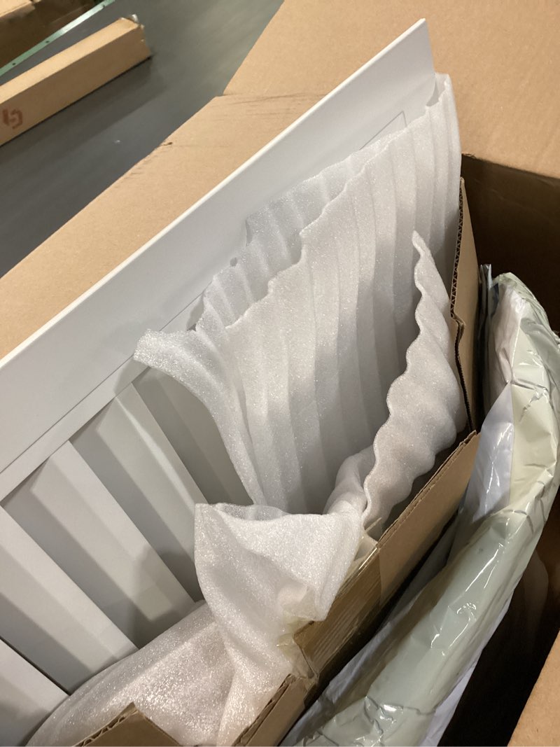 Condition photo showing Good Condition for PATIKIL 8" x 8" Aluminum Return Grille, Air Supply Vent Cover Linear Bar Ventilation Grille for Sidewall Wall Ceiling HVAC System, Outer Size: 9.8" x 9.8", White