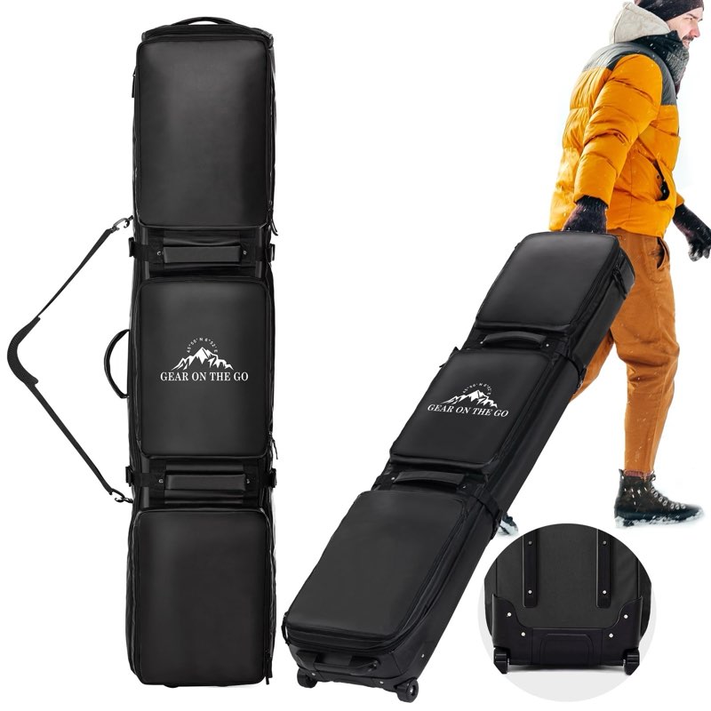 double rolling ski bag padded waterproof snowboard bag with wheels 