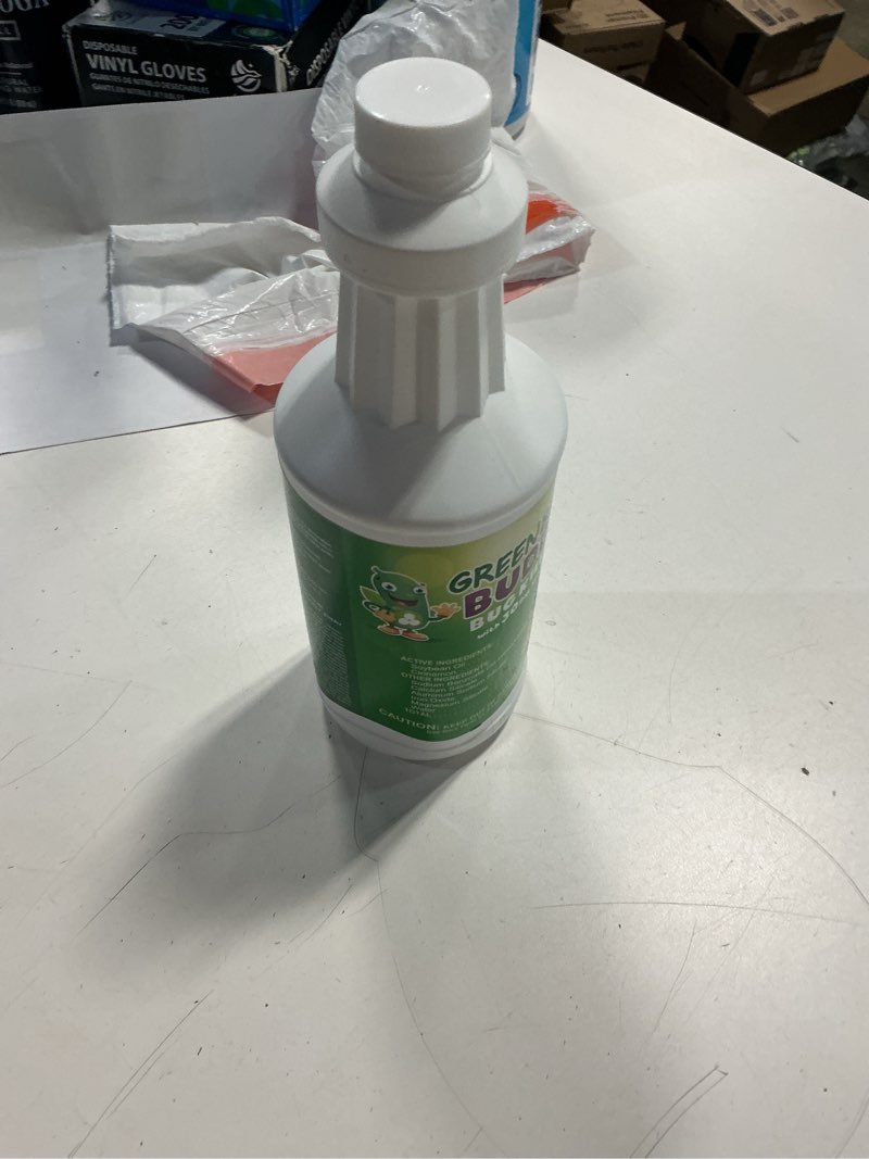 Condition photo showing As Is for green bean buddy bed bug killer that works, roach killer, flea and tick killer, beetle, mite spray with residual protection, child & pet friendly, 32oz