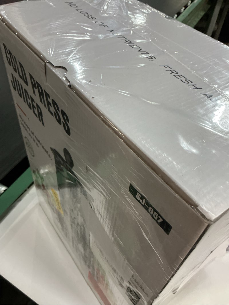Condition photo showing New/Like New for juicer machines with 5.8" large feed chute, cold press juicer for whole vegetables and fruits 400w, slow masticating juicer easy to clean juice extractor machine high juice yield titanium gray