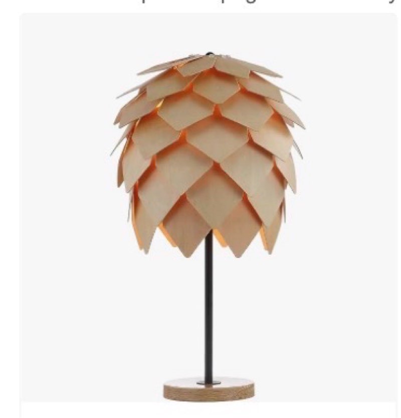 JONATHAN Y JYL6123A Simon 20.5" Pinecone Wood/Metal LED Table Lamp Contemporary Bedside Desk Nightst