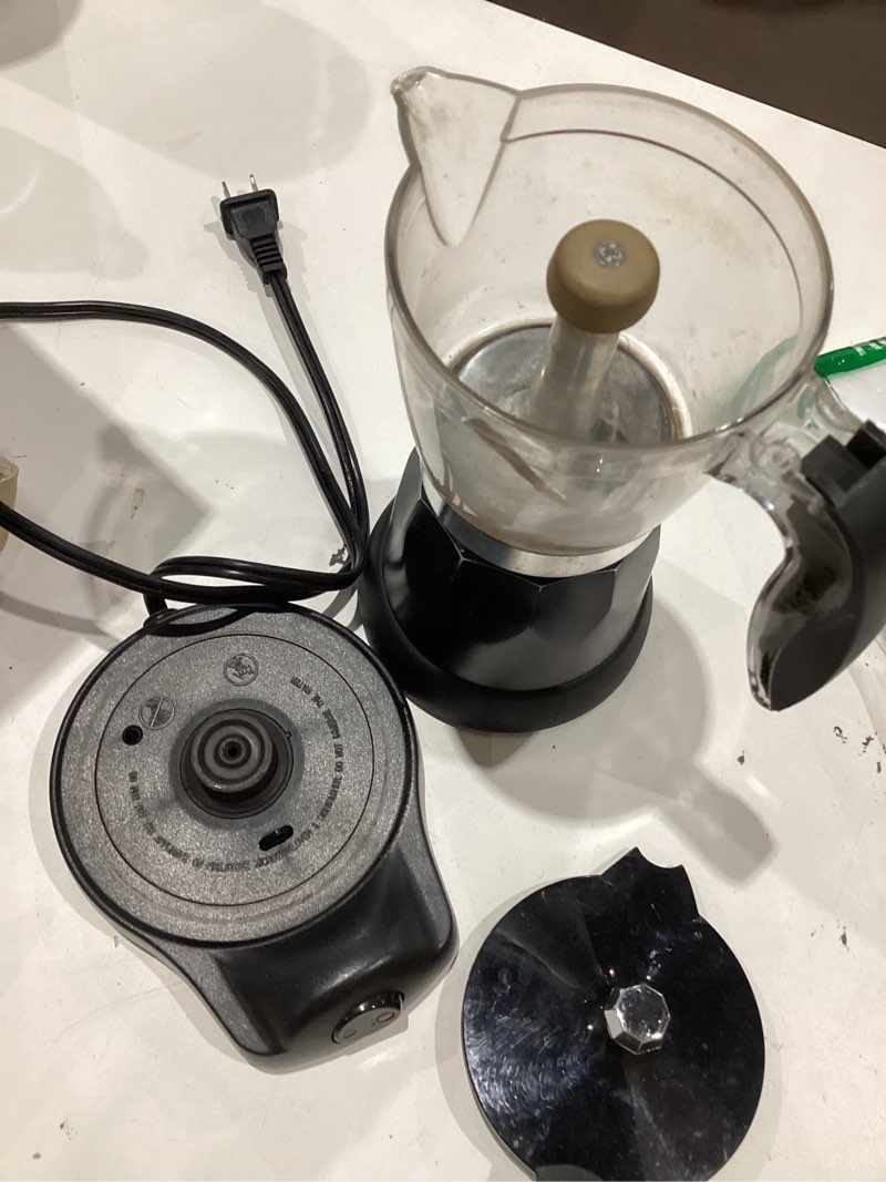 Condition photo showing As Is for laoion cuban coffee maker, 6 or 3cup electric espresso coffee maker, portable cafeteras electricas modernas, electric moka pot with detachable base & overheat protection, coffee gift for home travel